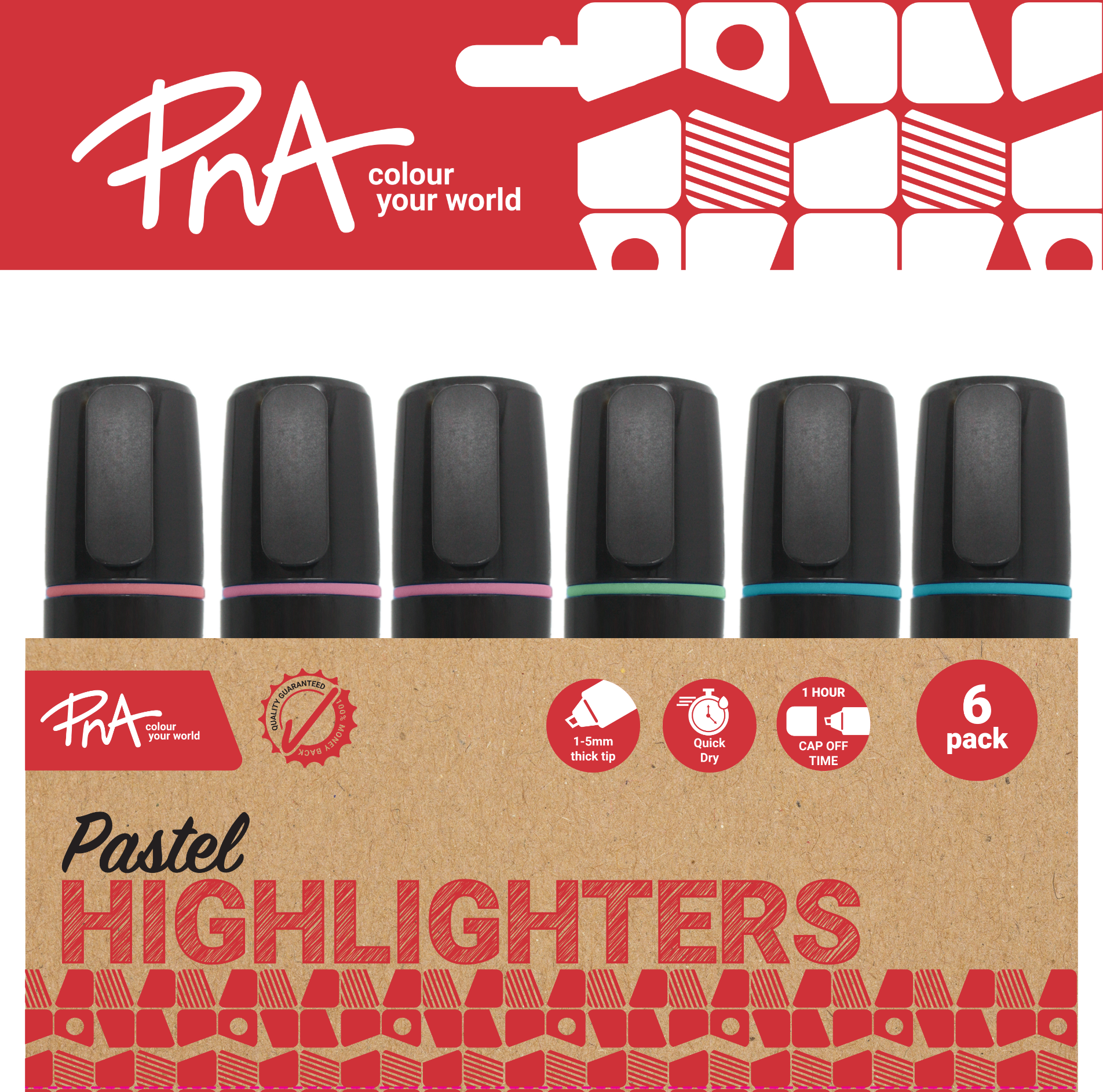 PNA PASTEL HIGHLIGHTERS WALLET OF 6