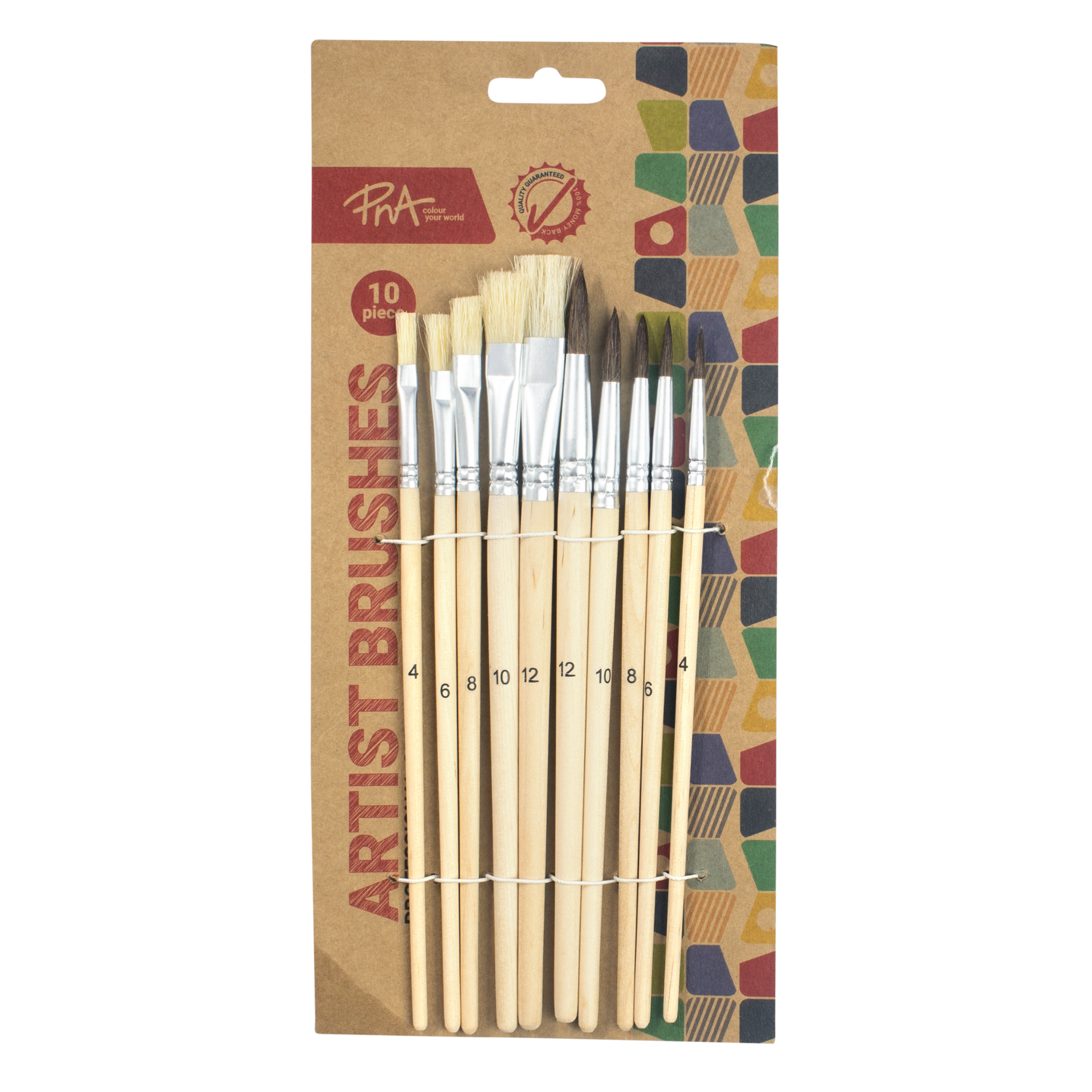 PNA BRUSHES NYLON PROFESSIONAL SET OF 10