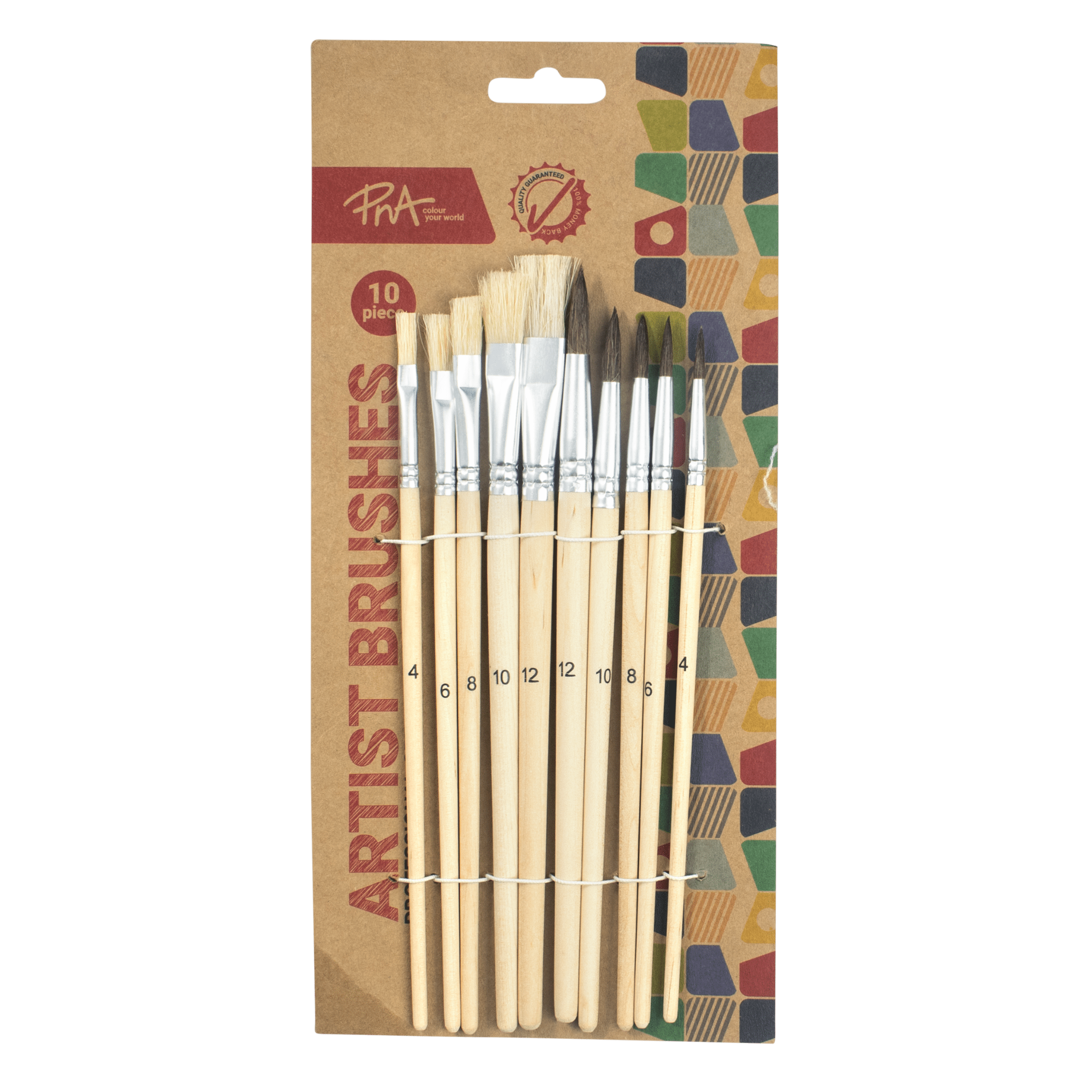PNA BRUSHES NYLON PROFESSIONAL SET OF 10