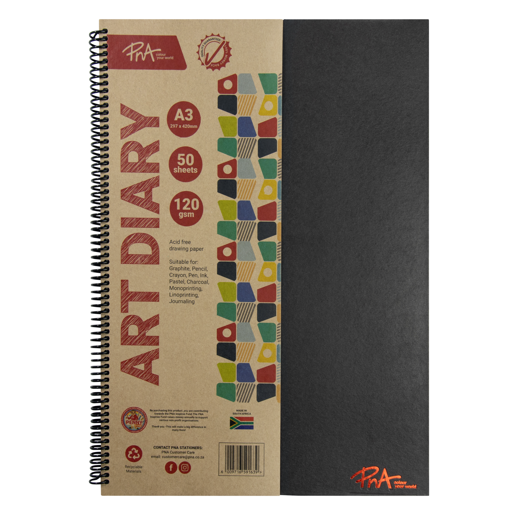 PNA ART DIARY HARD COVER 120GSM A3 50 SHEETS