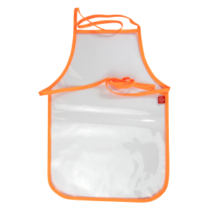 PNA JUNIOR SCHOOL APRON CLEAR LUMO ORANGE SINGLE
