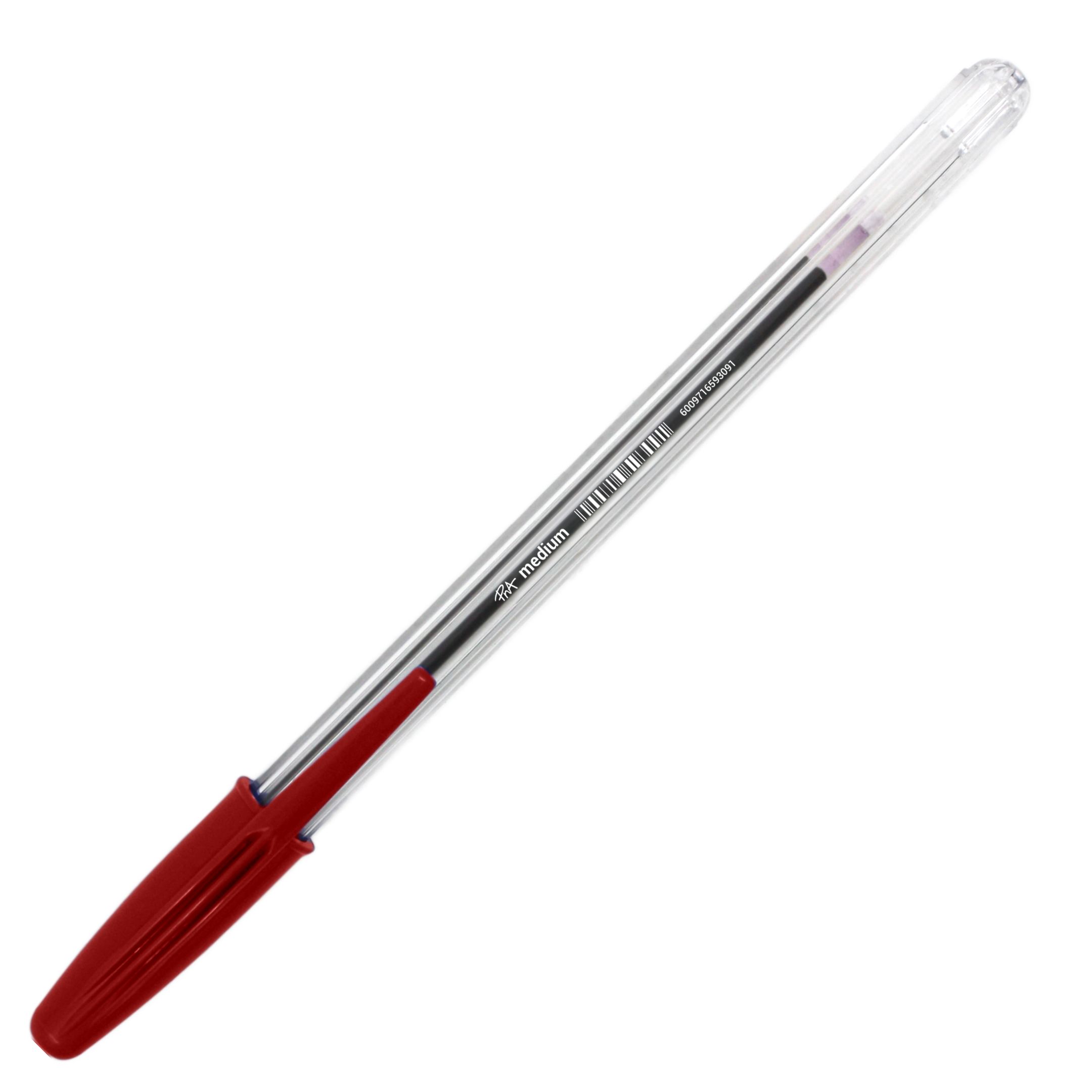PNA BALLPEN MEDIUM TIP CLEAR RED