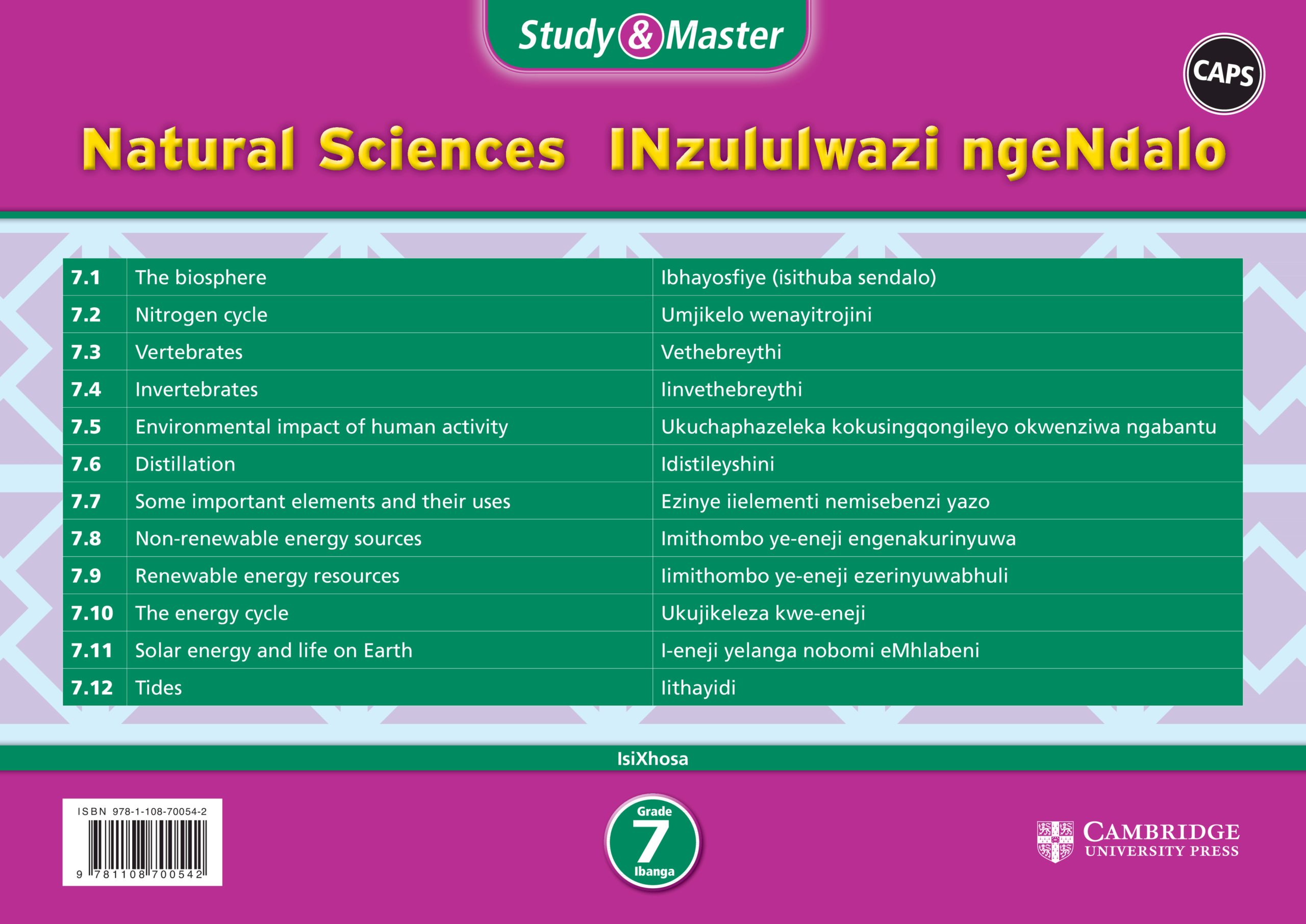 Cambridge Study & Master Inzululwazi Ngendalo Ibanga 7 (Poster Pack - 12 Posters In Carry Case)